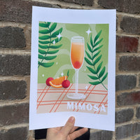 Retro Mimosa Drink Alcohol Wall Decor Print