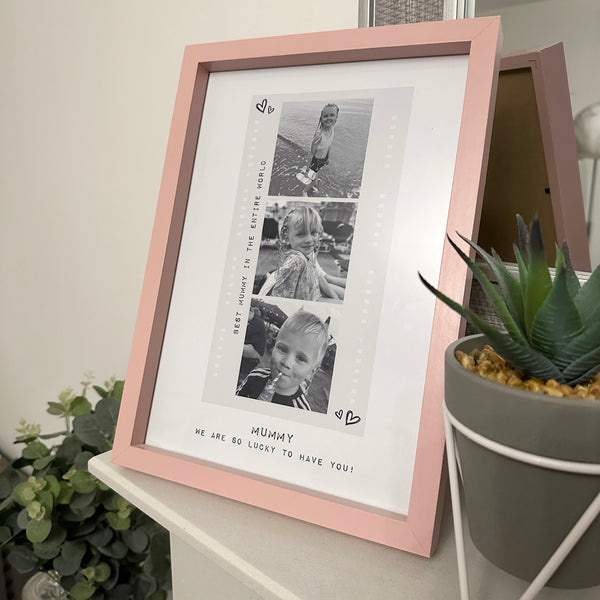 Personalised Mothers Day Film Strip 3 Gloss Photo Any Wording Wall Decor Print