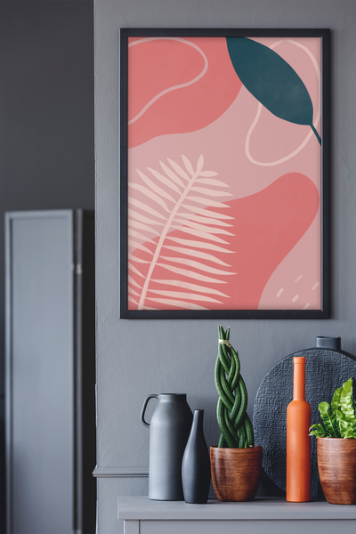 Palm Leaf Abstract Minimalist Illustration Home Wall Decor Print