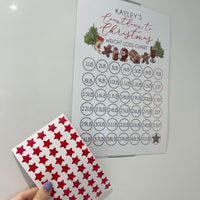 Personalised Name Countdown To Christmas A4 Weight Loss Chart Tracker Print - st. lb Units - Laminated With Stars