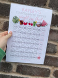 Personalised A4 Name Countdown To Summer Weight Loss Chart Tracker Print - st. lb Units - Laminated With Stars