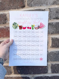 Personalised A4 Name Countdown To Summer Weight Loss Chart Tracker Print - st. lb Units - Laminated With Stars