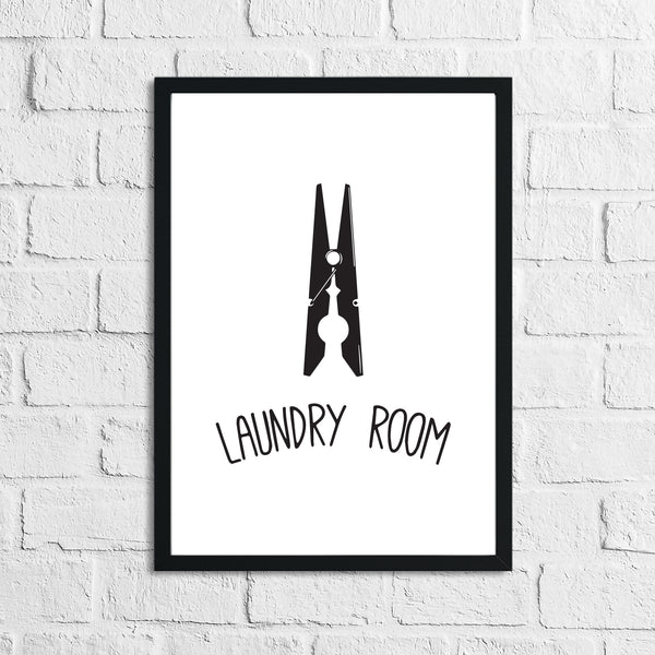 Laundry Room Peg Simple Wall Decor Print