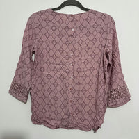 Next Pink Viscose T-Shirt Size 8 3/4 Sleeve