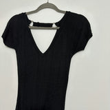 Jane Normal Black Knitted Top Size 10 Short Sleeve Casual 100% Acrylic