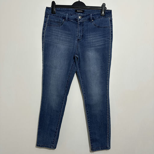 D.Jeans Ladies Jeans Ankle  Blue Size US 12 Cotton Blend     UK Size 16 Pearl
