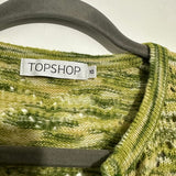 Topshop Green Casual Top Size 10 Acrylic Blend 3/4 Sleeve Knitted