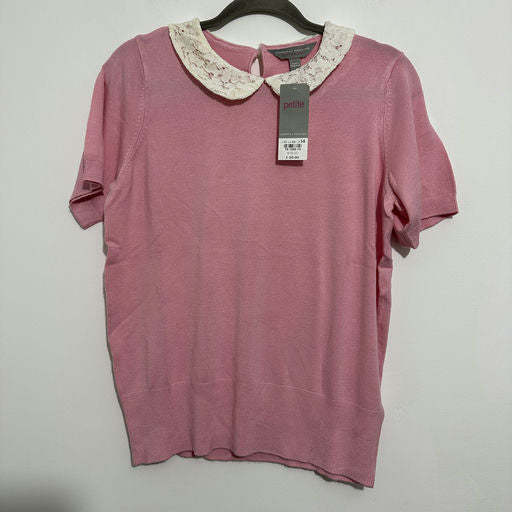 Dorothy Perkins Ladies Top  T-Shirt Pink Size 14 Viscose  Short Sleeve   Knit