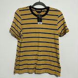 Dorothy Perkins Ladies Top  T-Shirt Yellow Size 14 Viscose  Short Sleeve   Black