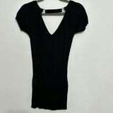 Jane Normal Black Knitted Top Size 10 Short Sleeve Casual 100% Acrylic
