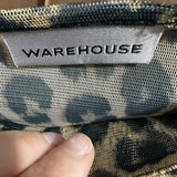 Warehouse Ladies Top Tank Black Animal Print Size S Small Sleeveless Polyester