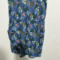 Next Ladies Dress T-Shirt Dress  Blue Size 14 100% Cotton   Short  Jungle Print