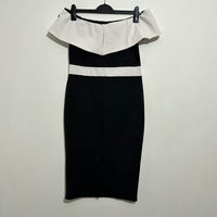 Quiz Ladies Dress Bodycon  Black Size 16 Polyester   Midi  Off Shoulders