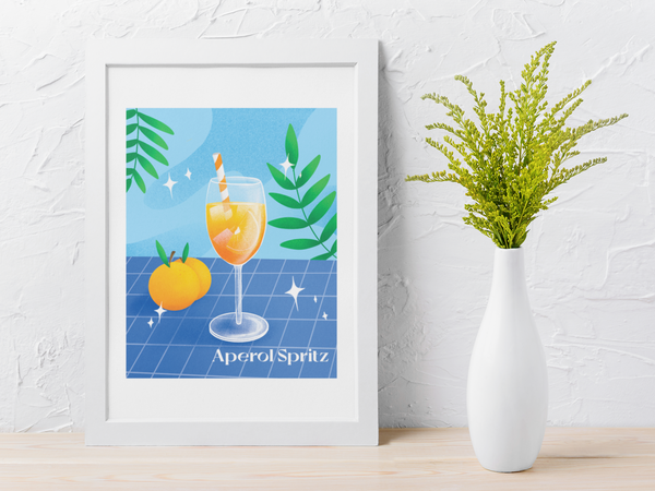 Retro Aperol Spritz Drink Alcohol Wall Decor Print