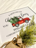 Farm Fresh Christmas Trees You Pick Red Truck Christmas Seasonal Wall Home Decor Print