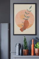 Hand Holding Plant Minimalist Illustration Home Wall Decor Print