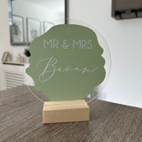 Table Numbers For Wedding Circle Or Rectangle Acrylic Plaque Sign With Wooden Base