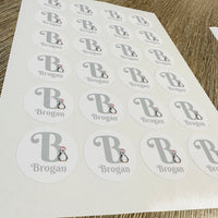 Sheet Of 24 Personalised Name Initial Penguin Christmas Present Stickers Gift Labels Christmas stickers