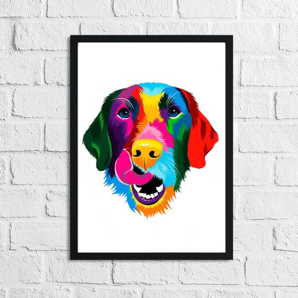 Multicoloured Abstract Labrador Retriever Head Portrait Home Decor Print