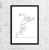 Continuous Line Drawing Runner Vector Illustration Home Decor Print