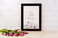 Oh Hello Spring Floral Border 2024 Spring Easter Seasonal Wall Home Decor Print