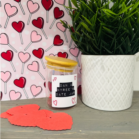 Personalised initials Date Night Jar - Valentine's Jar - Romantic Gift For Someone Special - Couples Gift - Date Jar