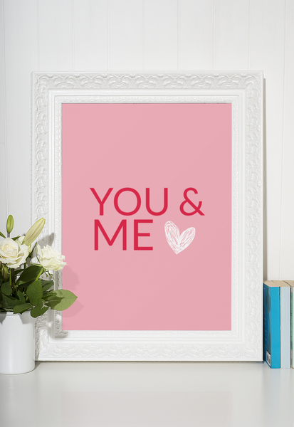 You & Me Valentine's Day Home Wall Decor Print