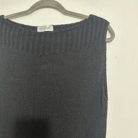 Topshop Black Jumper Pullover Size 10 100% Acrylic Crew Neck Knitted Long