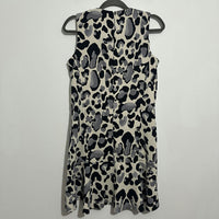 Next Ladies Dress Fit & Flare  Black Size 10 Polyester   Short  Animal Print