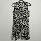 Next Ladies Dress Fit & Flare  Black Size 10 Polyester   Short  Animal Print