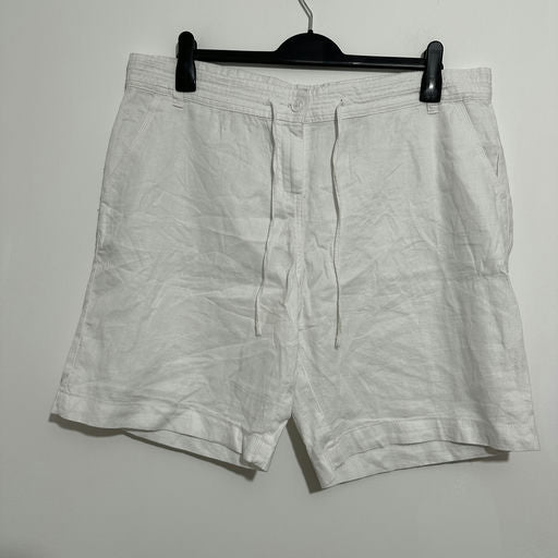 Next Ladies Shorts Chino  White Size 16 Linen Blend
