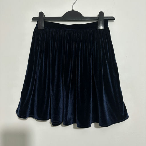 American Apparel Blue Mini Skirt Size S Small Polyester Short Velour