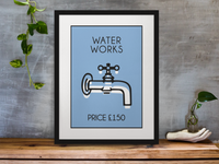 Waterworks Water Works Game Funny Bathroom Wall Decor Print