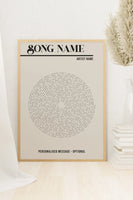 Custom Vinyl Lyrics Print - Personalised Music Poster - Customisable Music Gift - Anniversary Gift  - Wedding Song Print