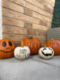 Set Of 4 Black Assorted Font & Face Halloween Pumpkin Window Door Halloween Sticker Labels