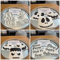 Sets Of 3/4 Black Assorted Font Or Face Halloween Pumpkin Window Door Halloween Sticker Labels