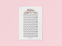 Personalised A4 Name Rose Gold Weight Loss Chart Tracker Print - st. lb Units - Laminated With Stars