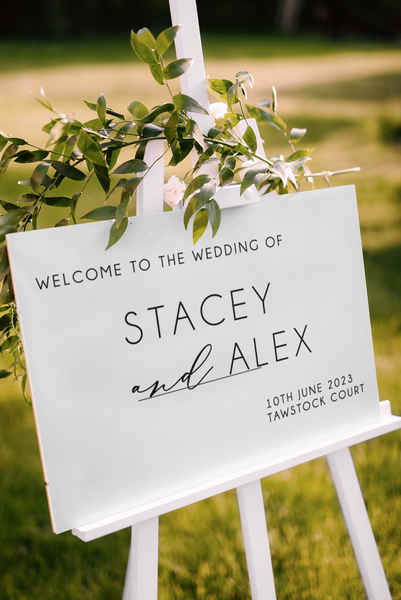 Custom Wedding Vinyl Simple Decal - Personalised Wedding Sign Vinyl Decal - Assorted Sizes & Colours