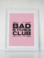 Bad Bitches Club Women Empowerment Home Wall Decor Frameless Print