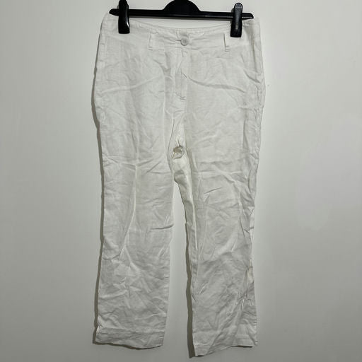 M&S Ladies Trousers Capri White Size 10 Linen