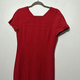 Emporio Armani Ladies Dress A-Line Red Size EU 42 Viscose Knee Length UK Size 14