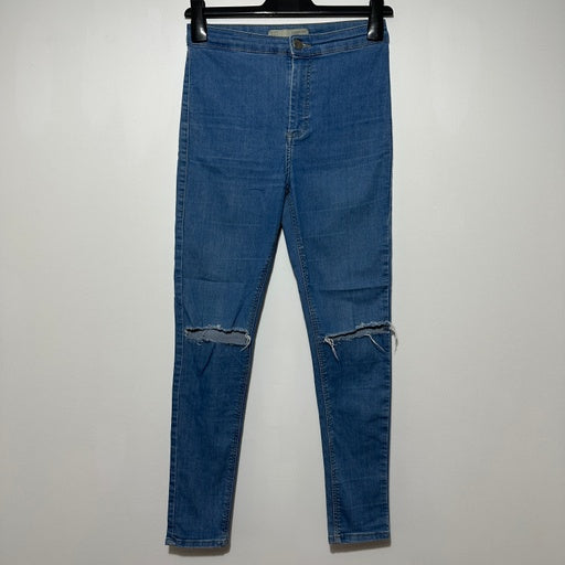 Topshop Ladies Jeans Skinny Blue Size W28 L28 Cotton Blend Joni