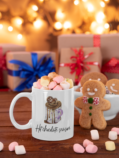 Personalised Wording Christmas Gingerbread Hot Choc Ceramic Mug