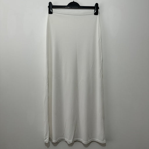 Topshop Ladies Skirt Maxi White Size 10 Polyamide Long Waffle