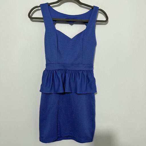 Topshop Ladies Dress Bodycon Purple Size 8 Polyester Short Mini Blueish
