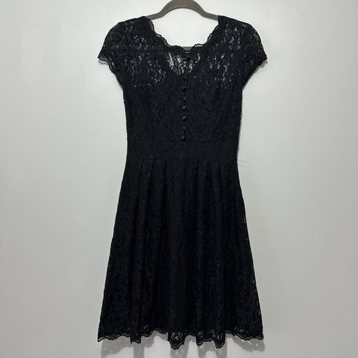 ihot Ladies  Skater Dress Black Size S Small Polyester Knee Length Lace Floral L
