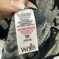 Wallis Ladies Dress A-Line Black Size 10 Viscose Short Petite Pocket Front