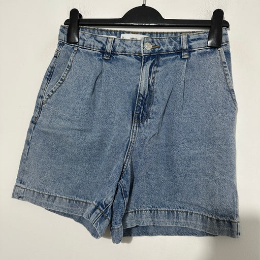 Mango Ladies Shorts Mom Blue Size EU 36 100% Cotton UK Size 8