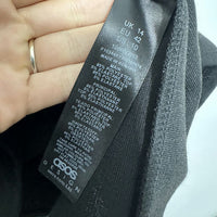 ASOS Ladies  Pinafore/Dungaree Dress Black Size 14 Polyester Short 2 In One Ribb