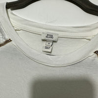 River Island Ladies T-Shirt Top  White Size 8 Cotton Blend Short Sleeve